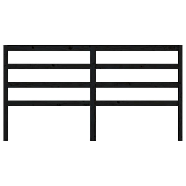 vidaXL Sänggavel svart 186x4x100 cm massiv furu