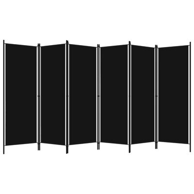 vidaXL Rumsavdelare 6 paneler svart 300x180 cm