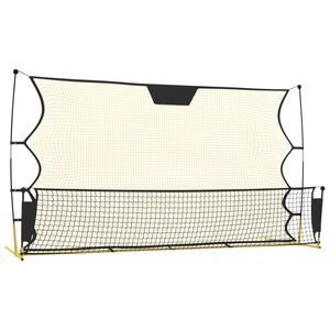 vidaXL Fotbollsn&auml;t med rebounder svart och gul 183x85x120 cm polyester