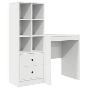 vidaXL Skrivbord Vit 145,5 x 40 x 127 cm 2 st