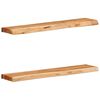 vidaXL V&auml;gghyllor 2 st 80x20x3,5 cm massivt tr&auml; akacia
