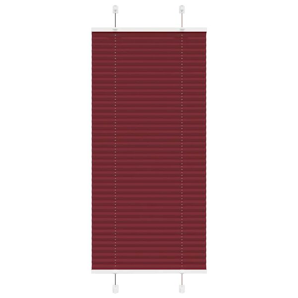 vidaXL Plisserad persienn Bordeaux röd 55x100cm tyg bredd 54,4cm