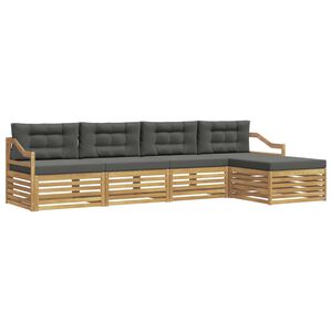 vidaXL Utomhussoffset 5 st Vit och antracit Polyester
