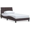 vidaXL Bed Frame without Mattress "Hanko" Dark Brown 100x200 cm Fabric