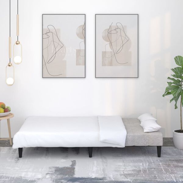 vidaXL B&auml;ddsoffa 2-sits ljusgr&aring; mikrofibertyg