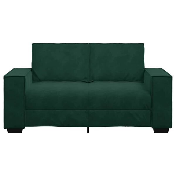 vidaXL Soffa 2-sits m&ouml;rkgr&ouml;n 160x78x84 cm sammet
