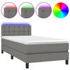 vidaXL Rams&auml;ng med madrass & LED m&ouml;rkgr&aring; 100x200 cm tyg