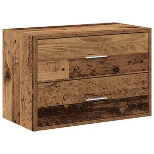 vidaXL Sk&aring;p med 2 l&aring;dor gammalt tr&auml; 60x31x40 cm konstruerat tr&auml;