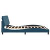 vidaXL Bed Frame with LED without Mattress Blue 180x200 cm Velvet