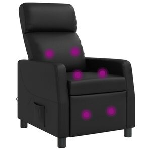 vidaXL Massagef&aring;t&ouml;lj Svart Konstl&auml;der