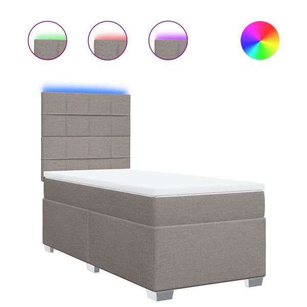 vidaXL Ramsäng med madrass taupe 100x200 cm tyg