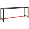 vidaXL Ram f&ouml;r arbetsb&auml;nk svart och matt r&ouml;d 190x50x79 cm metall