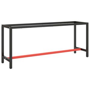 vidaXL Ram f&ouml;r arbetsb&auml;nk svart och matt r&ouml;d 190x50x79 cm metall