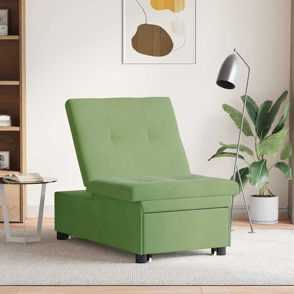 vidaXL Bäddsoffa Ljusgrön 67 x 194 x 38 cm Sammet