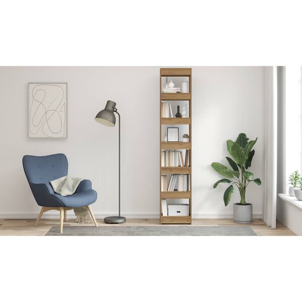 vidaXL Bokhylla/rumsavdelare hantverksmässig ek 40x30x198 cm