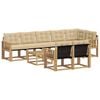 vidaXL Utomhussoffset med kudde 9 pcs Vit och Beige