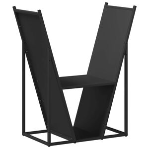 vidaXL Vedst&auml;ll svart 69,5x35x81 cm kallvalsat st&aring;l