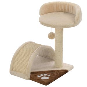vidaXL Kl&ouml;str&auml;d med sisalpelare 40 cm beige och brun
