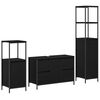 vidaXL Badrumsm&ouml;belset 3 st Svart Ek 36 x 35 x 165 cm Konstruerat tr&auml;