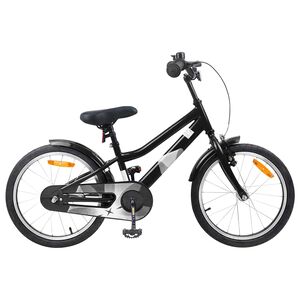 vidaXL Barncykel 18 Tum f&ouml;r 5-7 &aring;r gamla Svart