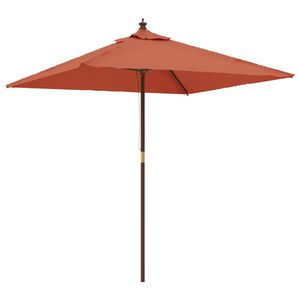 vidaXL Parasoll med tr&auml;st&aring;ng 198x198x231 cm terrakotta