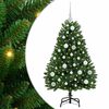 vidaXL Plast Hingad Julgran 150 LED-lampor Gr&ouml;n 120 cm PVC och st&aring;l