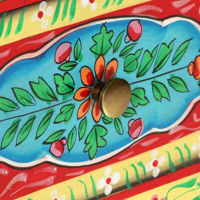 vidaXL Handmålat sängbord 40x30x50 cm massivt mangoträ