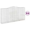 vidaXL Gabioner b&aring;gformade 4 st 400x50x200/220 cm galvaniserat j&auml;rn