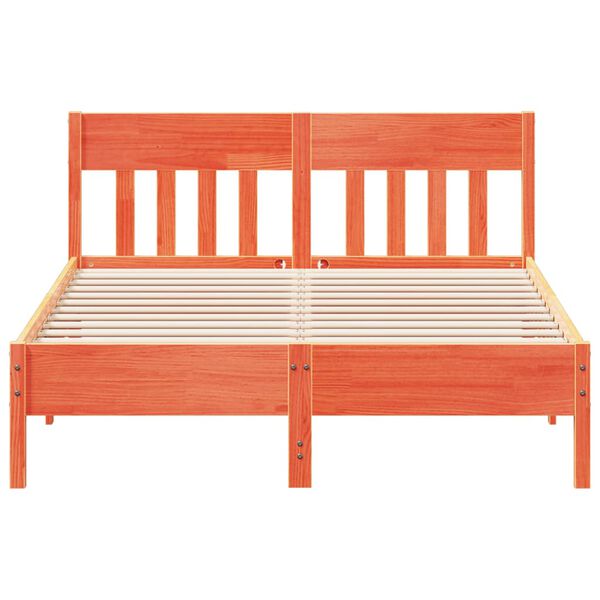 vidaXL S&auml;ngram utan madrass vaxbrun 140x190 cm massiv furu