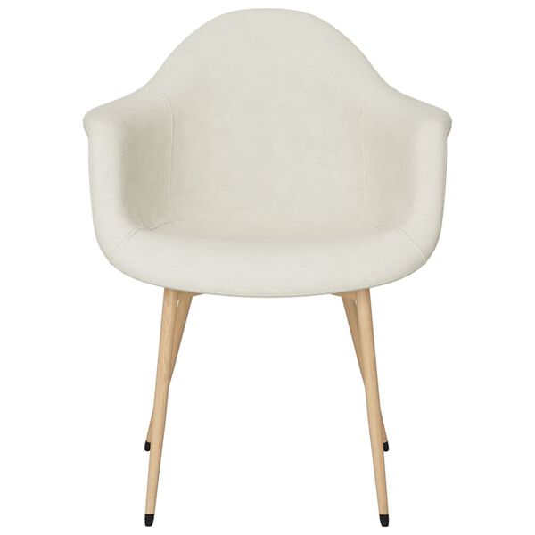 vidaXL Matstolar 2 st gr&auml;ddvit tyg