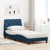 vidaXL Bed with Mattress Blue 90x200 cm Fabric