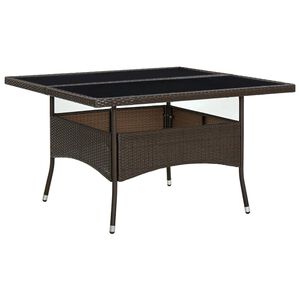 vidaXL Tr&auml;dg&aring;rdsbord brun konstrotting och glas