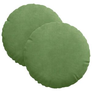 vidaXL Sittkuddar 2 st Sammet Ljusgr&ouml;n &Oslash;30 x 13 cm