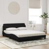 vidaXL Bed with Mattress "Dover" Black 160x200 cm Velvet