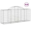 vidaXL Gabioner b&aring;gformade 18 st 200x50x80/100 cm galvaniserat j&auml;rn