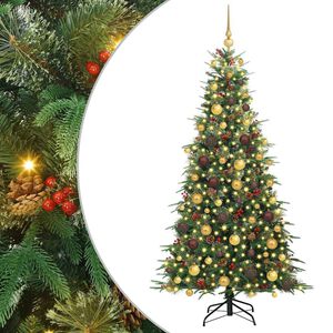 vidaXL Plast Hingad Julgran med 300 LED-lampor Gr&ouml;n 180 cm PE och PVC