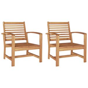 vidaXL Stol 2 pcs Brun 65 x 60 x 76,5 cm Massivt teaktr&auml;