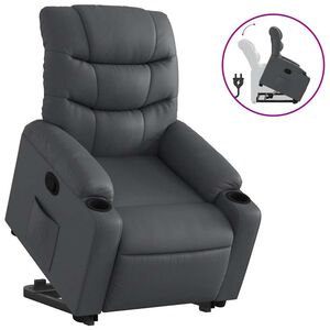 vidaXL Reclinerf&aring;t&ouml;lj med uppresningshj&auml;lp gr&aring; konstl&auml;der