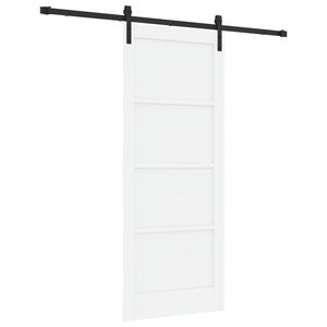 vidaXL Skjutd&ouml;rr Vit och svart 83 x 202 cm Massiv furu