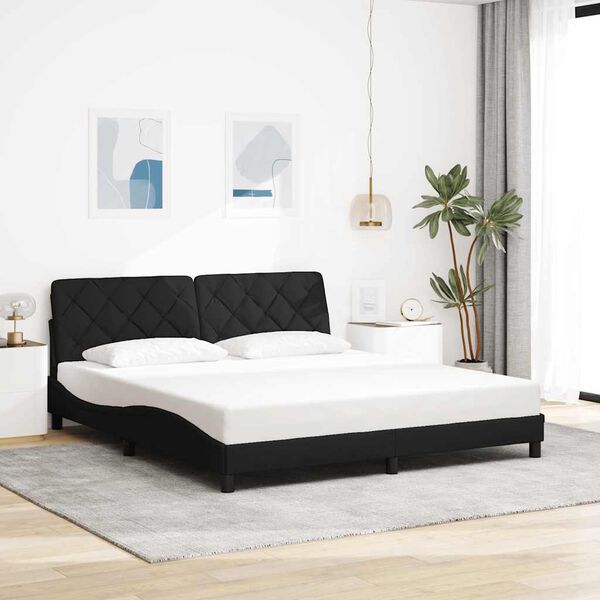 vidaXL Bed Frame without Mattress Black 180x200 cm Fabric