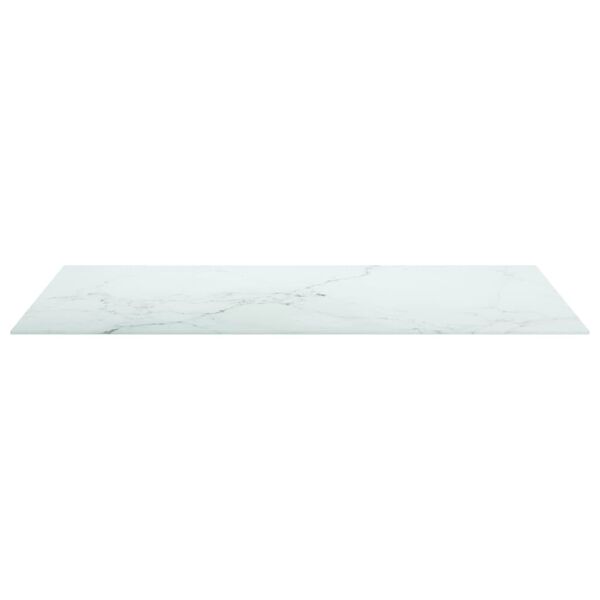vidaXL Bordsskiva vit 100x62 cm 8 mm h&auml;rdat glas med marmortextur