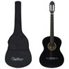 vidaXL Gitarr f&ouml;r nyb&ouml;rjare med fodral klassisk svart 4/4 39