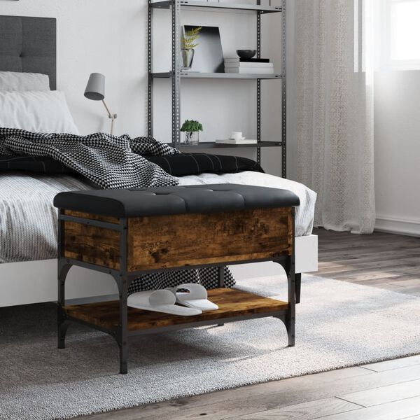 vidaXL Skob&auml;nk r&ouml;kf&auml;rgad ek 62x42x45 cm konstruerat tr&auml;