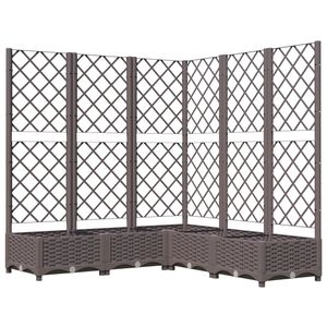 vidaXL Odlingsl&aring;da med spalj&eacute; brun 120x120x121,5 cm PP