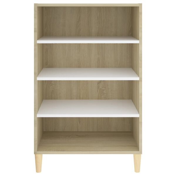 vidaXL Skänk vit och sonoma-ek 57x35x90 cm konstruerat trä