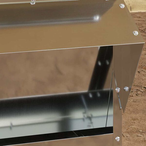 vidaXL Hönsfodertråg Silver 40,5 x 45 x 41 cm Galvaniserat Stål