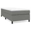 vidaXL Boxspring-s&auml;ngram m&ouml;rkgr&aring; 90x200 cm tyg