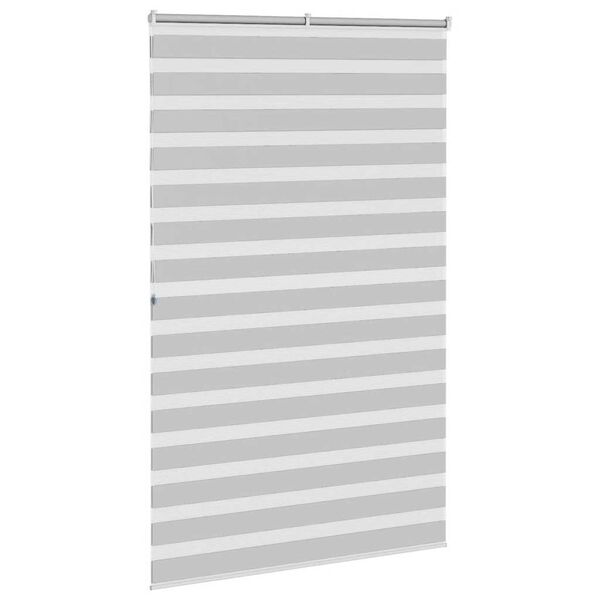 vidaXL Rullgardin zebra ljusgr&aring; 150x200 cm tyg bredd 145,9cm polyester
