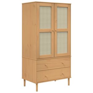 vidaXL Garderob SENJA rottinglook brun 90x55x175 cm massiv furu