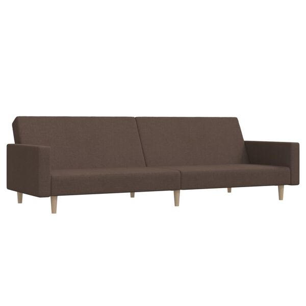 vidaXL B&auml;ddsoffa 2-sits med fotpall taupe tyg